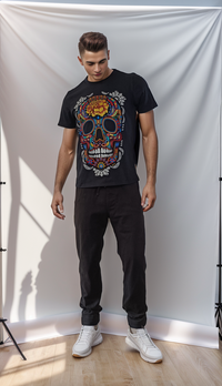 Playera Calavera Flor De Cempasuchil