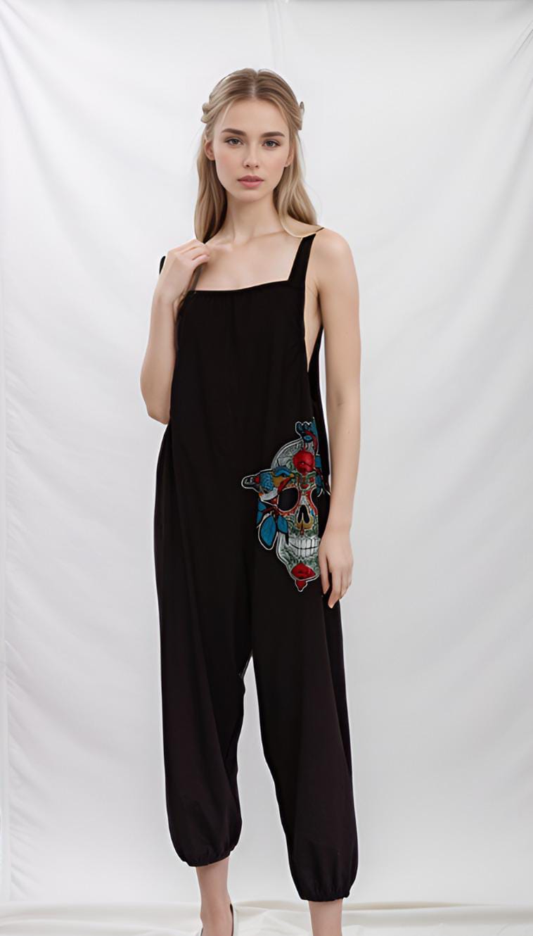 Jumpsuit Negro Cráneo Cardenal